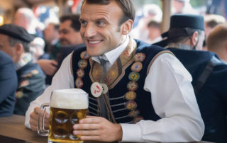 Emmanuel Macron a pivo