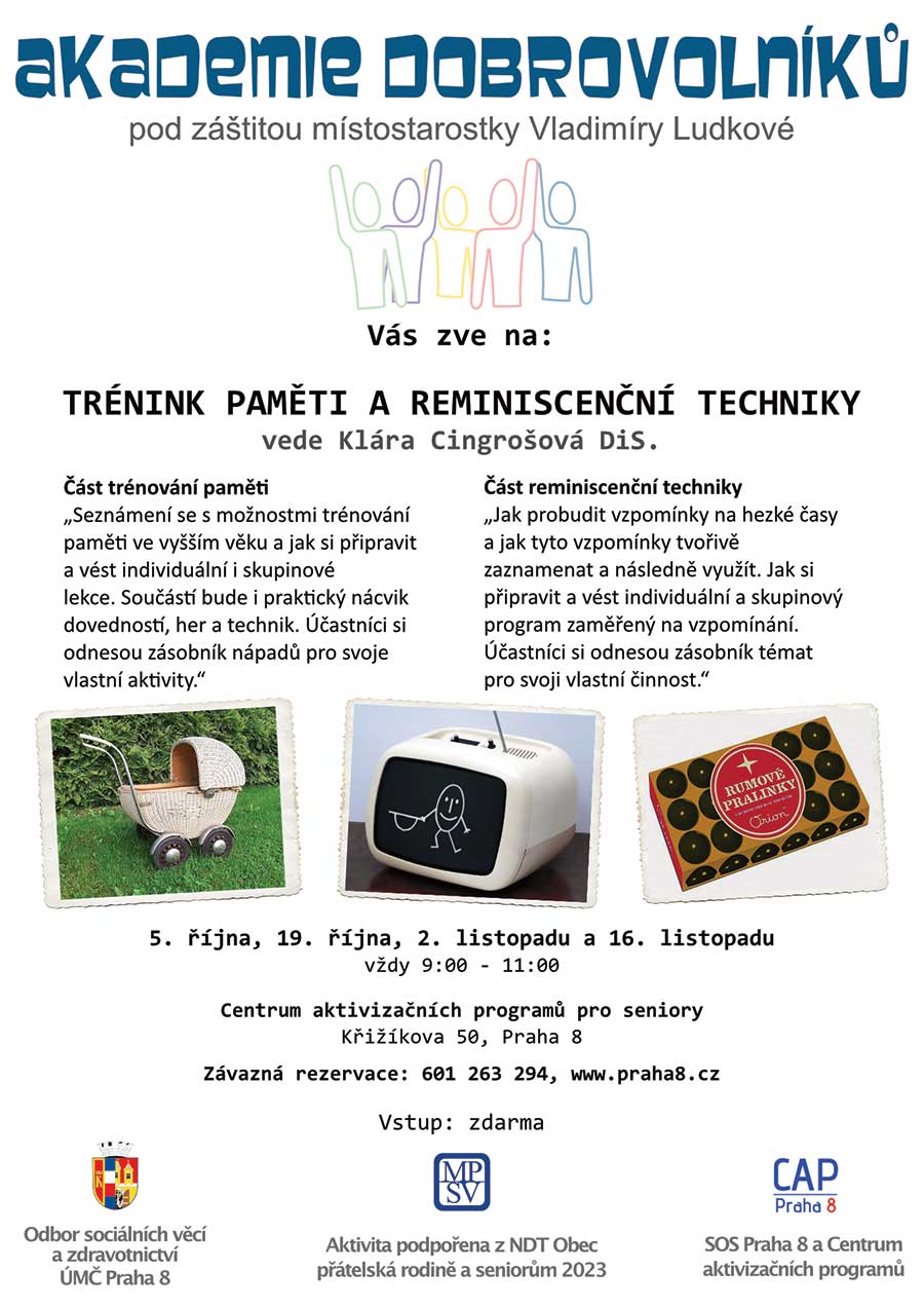 Akademie dobrovolníků - trénink paměti a reminiscenční techniky